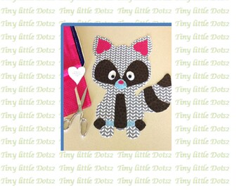 Woodland Animal Applique PATTERN - RACCOON Pillow Pattern - Pillow Toy - Quilt Applique - Wall Hanging Applique