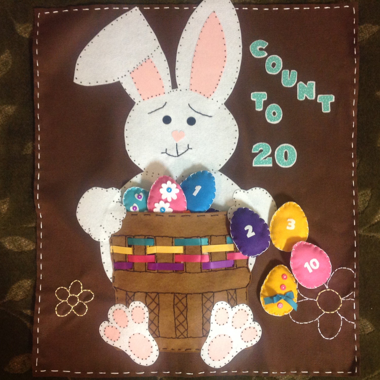 Easter Craft Bunny Felt Activity PATTERN, Felt Wall Hanging - Preschool ...