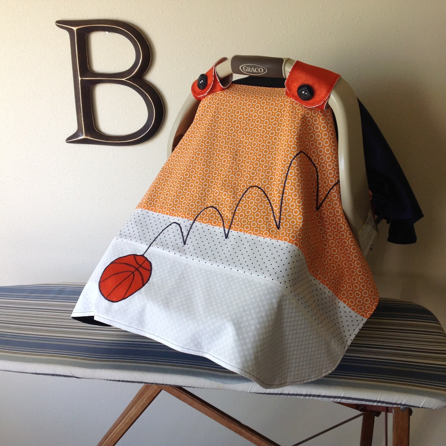 Basketball PATTERN Car Seat Canopy Baby Carrier Cover Etsy