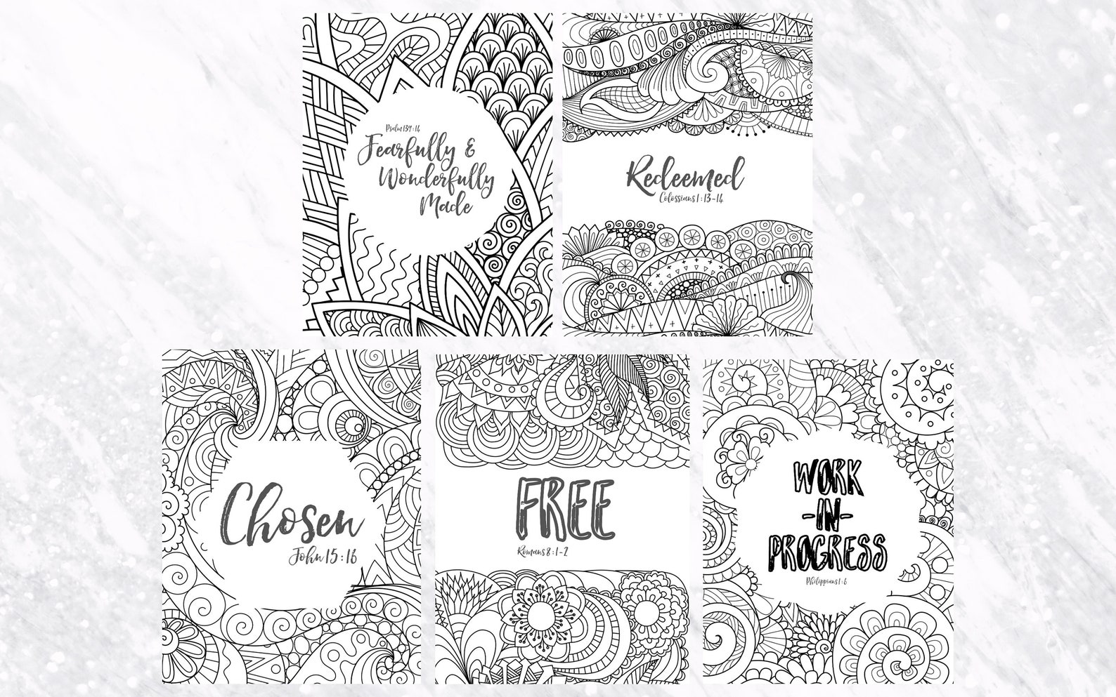 Who I Am In Christ Scripture Coloring Pages Set Of 5 Inspirational Art