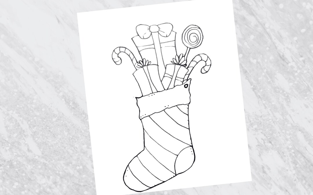 Christmas Stocking Coloring Page | Instant Download - Etsy