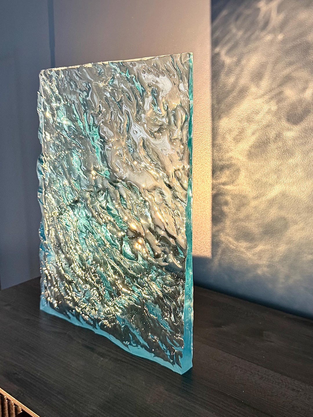 Epoxy Resin Ocean Sculpture, Coastal Home Decor, Handmade 3D Resin Wave ...
