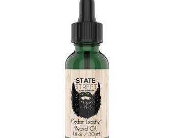 Beard Grooming Oil - Softening and Nourishing - Cedar Leather - 1 oz Beard Oil