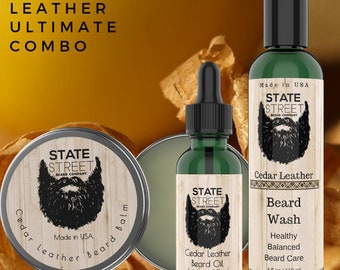 Ultimate Beard Kit- Cedar Leather- Nourishing and Softening Beard Kit