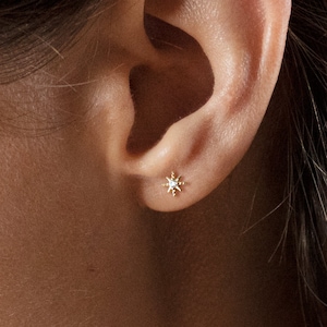 Tiny Star Stud, Unisex, Gold, Silver SS034 SS341 SS342 SS343 SS344 Butterfly End, SS353 SS485 Screw Ball End (Type A)