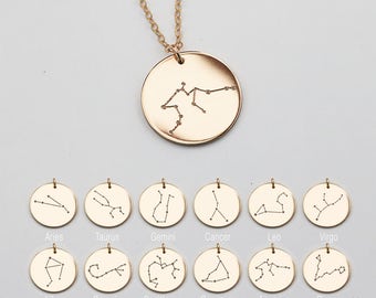 Constellation necklace, Zodiac Jewelry, Astrology Zodiac necklace, libra, virgo, scorpio, sagittarius, capricorn, mothers day gift ZN00230