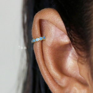 Simple Turquoise cz Hoop Earrings, Huggies, Gold, Silver SHEMISLI SH126, SH127, SH128, SH129, SH130