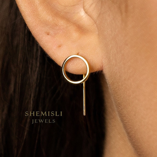 Circle Drop Bar Ear Jacket, Gold, Silver SHEMISLI - SJ025