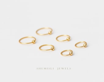 Simple Round Hoop Earrings, Huggies, Gold, Silver SHEMISLI - SH219, SH221, SH223