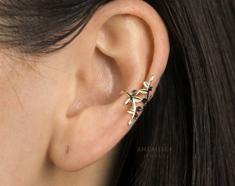 Leaf Conch Ear Cuff, No Piercing is Needed, Gold, Silver SHEMISLI SF053