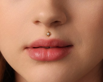 Tiny Star Threadless Flat Back Lip Stud, 16ga, 6,7,8,10mm Surgical Steel SHEMISLI SS902