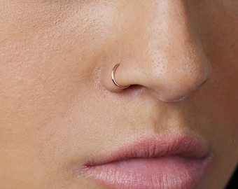 Simple Nose Ring, No Hinge Design, 20ga, 5, 6, 7, 8, 9, 10mm, 14k Gold Filled, Silver, SHEMISLI - SH285, SH286, SH287, SH288, SH289, SH290