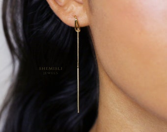 Simple Ear Threader,  Gold, Silver SHEMISLI ST002 NOBKG