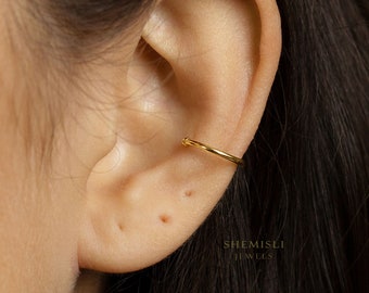 Simple Thin Wire Ear Conch Cuff, Earring No Piercing is Needed, Gold, Silver SHEMISLI SF002