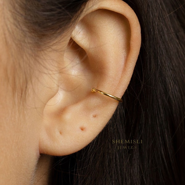 Simple Thin Wire Ear Conch Cuff, Earring No Piercing is Needed, Gold, Silver SHEMISLI SF002