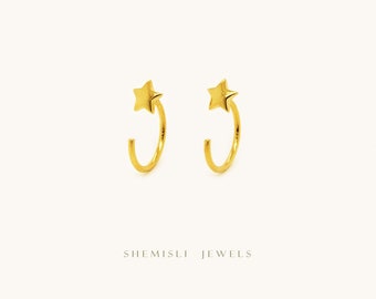 Tiny Star Threader Jackets Earrings, Gold, Silver SHEMISLI SJ008 NOBKG