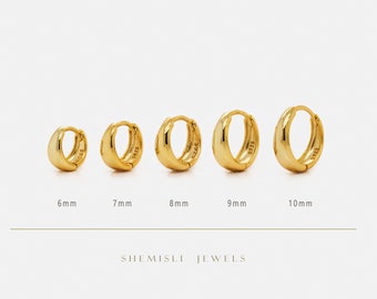 Tapered Hoop Earrings, Huggies, Gold, Silver SHEMISLI - SH316, SH317, SH318, SH319, SH320