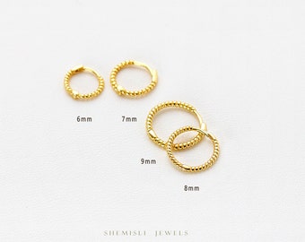 Twisted Wire Hoops, Cable Hoop Earrings, Rope Huggies, Simple Thin Hoops, Gold, Silver SHEMISLI - SH396, SH397, SH398, SH399, SH033