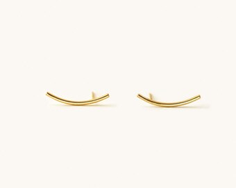 Simple Long Bar Climber Earrings,  Gold, Silver SHEMISLI SS084 LR