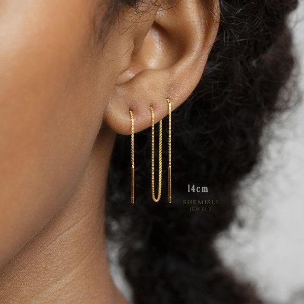 Simple Long Ear Threader,  Gold, Silver SHEMISLI - ST003, ST004 NOBKG