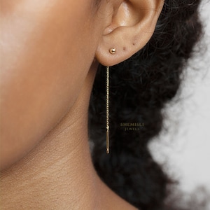 Tiny Ball Ear Threader,  Gold, Silver SHEMISLI - ST008 NOBKG