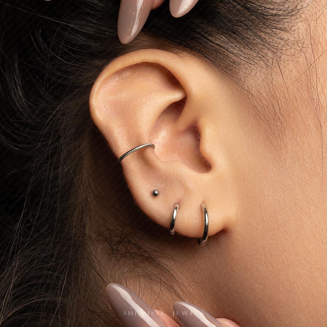 Twisted Conch Hoop Ring, 16ga, 8,9,10,12mm, Unisex, Stainless Steel ...