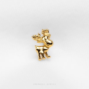 Tiny Moose Threadless Flat Back Earring, 20,18,16ga, 5-10mm Unisex, Surgical Steel SHEMISLI SS1026