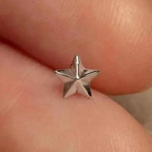 Tiny Star Flat Back Earrings, Threadless Stud, Celestial Minimalist Jewelry