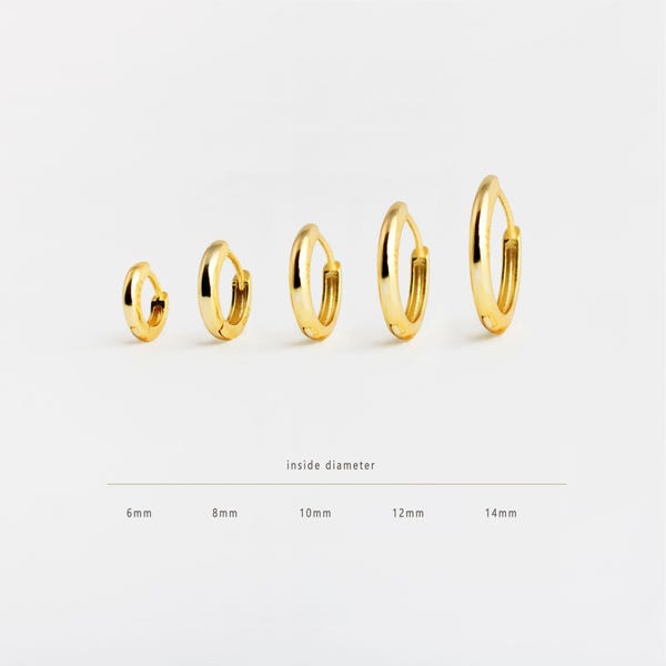 Simple Round Hoop, Huggies Earring, Minimalist Style, A-SH586 SH588 SH590 SH009