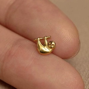 Sloth Stud, Threadless Flat Back Earring, Minimalist Style, A-SS1086