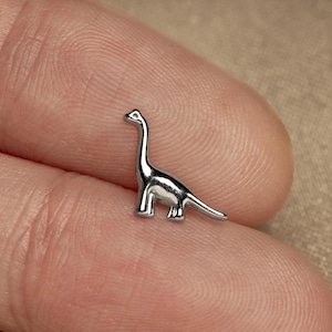 Brachiosaurus Dinosaur Stud, Threadless Flat Back Earring, Minimalist Style, A-SS1180