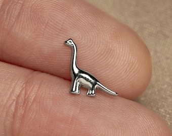 Brachiosaurus Dinosaur Stud, Threadless Flat Back Earring, Minimalist Style, A-SS1180