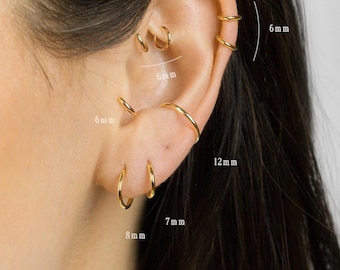 Thin Ring Hoop, Huggies Earring, Minimalist Style, A-SH426 SH427 SH428 SH429 SH430 SH432