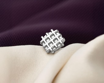 Waffle Stud, Threadless Flat Back Earring, Minimalist Style, A-SS1479