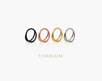 Split Double Hoop Earring, Conch Hoop, Nose Ring, Septum Ring, 18,16ga, 8,10,12mm, Unisex, G23 Titanium SH528,SH529,SH530,SH531,SH532