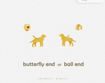 Dainty Dog Stud, Butterfly End or Screw Ball End Earring, Minimalist Style, A-SS881 SS882