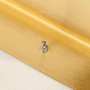 Tiny 2 beads Threadless Flat Back Tragus Stud, 20,18,16ga, 5-10mm Unisex, Surgical Steel SHEMISLI SS592