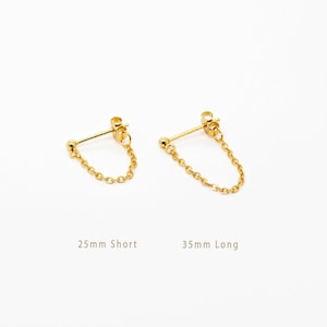 Simple Chain Dangle Stud, Earring, Minimalist Style, A-SS197 SS198