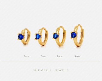 Sapphire Gemstone Cartilage Hoop, Helix Earring, Minimalist Style, A-SH646 SH647 SH648 SH649