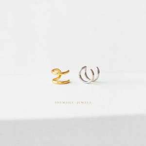 Double Lined Conch Ear Cuff, Earring No Piercing is Needed, Unisex, Gold, Silver SHEMISLI SF020