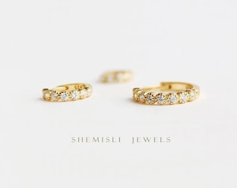 Clear Gemstones Conch Hoop, Cartilage Earring, Minimalist Style, A-SH043 SH044 SH045