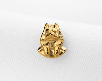 Egypt God Head Stud, Threadless Flat Back Earring, Minimalist Style, A-SS1445