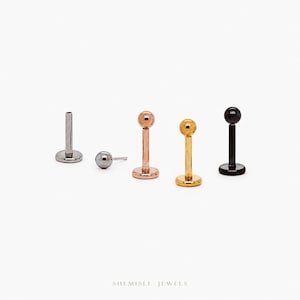 Tiny Ball Threadless Flat Back Earring, 20,18,16ga, 5-10mm, Unisex, Surgical Steel, SHEMISLI SS500, SS501, SS502