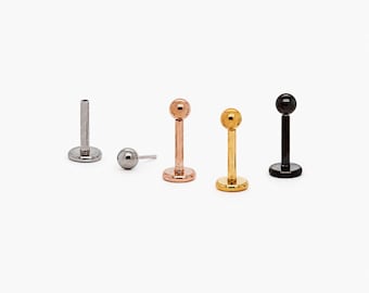 Tiny Ball Threadless Flat Back Earring, 20,18,16ga, 5-10mm, Unisex, Stainless Steel, SHEMISLI SS500, SS501, SS502