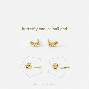 Super Tiny Climber Earring,  Unisex, Gold, Silver SHEMISLI - SS078 Butterfly End, SS769 Screw Ball End (Type A) LR