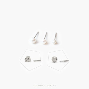 Clous d'oreilles avec perles d'eau douce, unisexe, argent sterling SS128, SS129, SS130, embout papillon, SS753, SS754, SS755, embout à visser sphérique (type A)