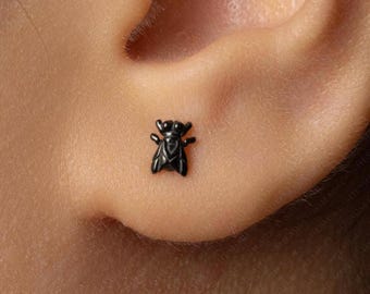 Fly Stud, Threadless Flat Back Earring, Minimalist Style, A-SS1363