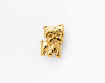 Yorkie Dog Stud, Threadless Flat Back Earring, Minimalist Style, A-SS1567