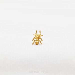 Boucle d'oreille sans filet à dos plat Tiny Ant, calibre 20,18,16, 5-10 mm unisexe, acier chirurgical SHEMISLI SS1011