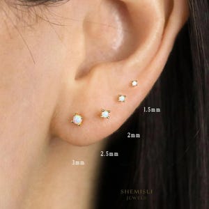 Opal Stud, Butterfly End or Screw Ball End Earring, Minimalist Style, A-SS273 SS094 SS095 SS096 SS475 SS476 SS477 SS478
